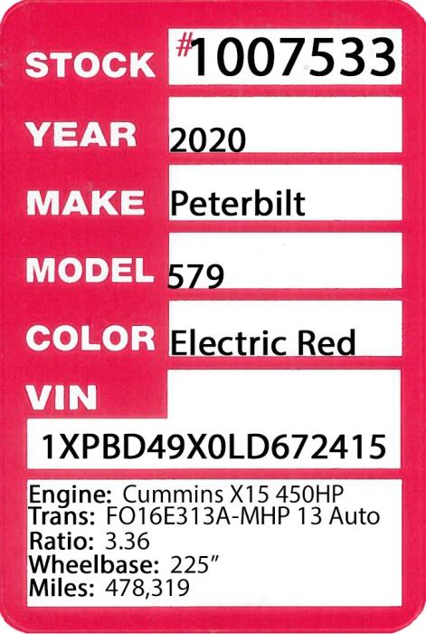 2020 Peterbilt 579-31