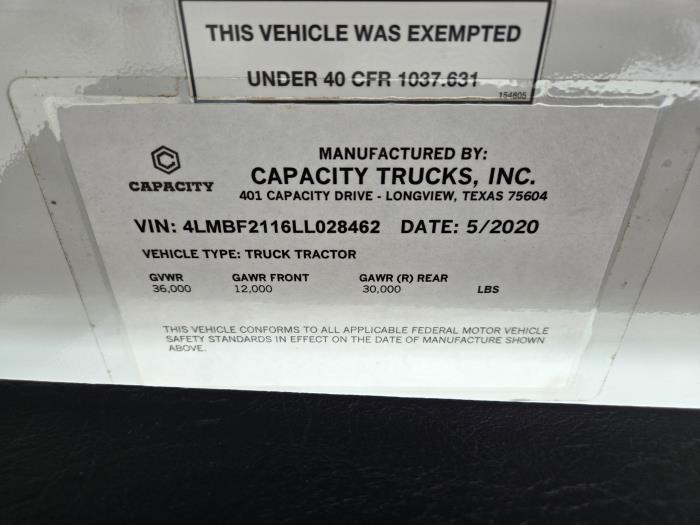 2020 Capacity TJ5000-21