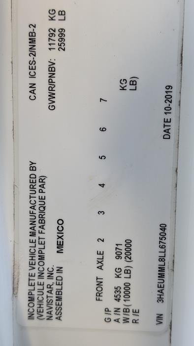 2020 International MV607-21