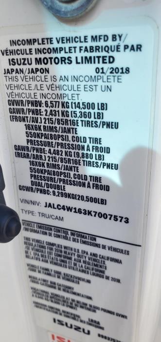 2019 Isuzu NPR-6